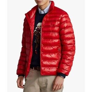 Polo Ralph Lauren The Colden Packable Puffer Jacket Red Mens M Coat Pony New